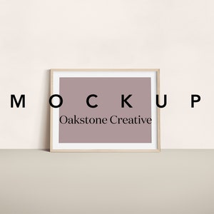 Wooden Mat Frame Mockup, Horizontal Mockup, Digital Mockup, Styled Frame Mockup, Smart Object, PSD, A4 Mock, A3, A2, A1, Wall Art Display