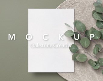 5x7 Stationery Mockup • Neutral Wedding Card PSD (Digital Download)