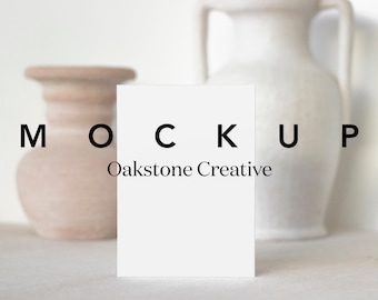 Styled Card Mockup • 5x7, A4, A3 • Invitation Template (PSD)