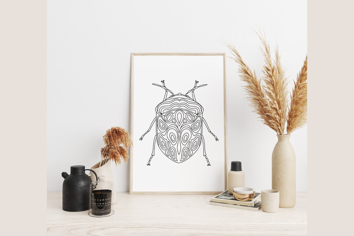 Download Beetle insect coloring page.Coloring book pdf. Coloring sheet. | Etsy