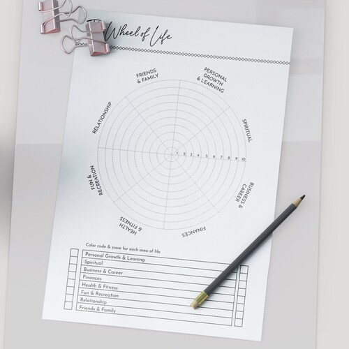Printable Life Balance Wheel Wheel of Life Life Circle A4 &amp; | Etsy