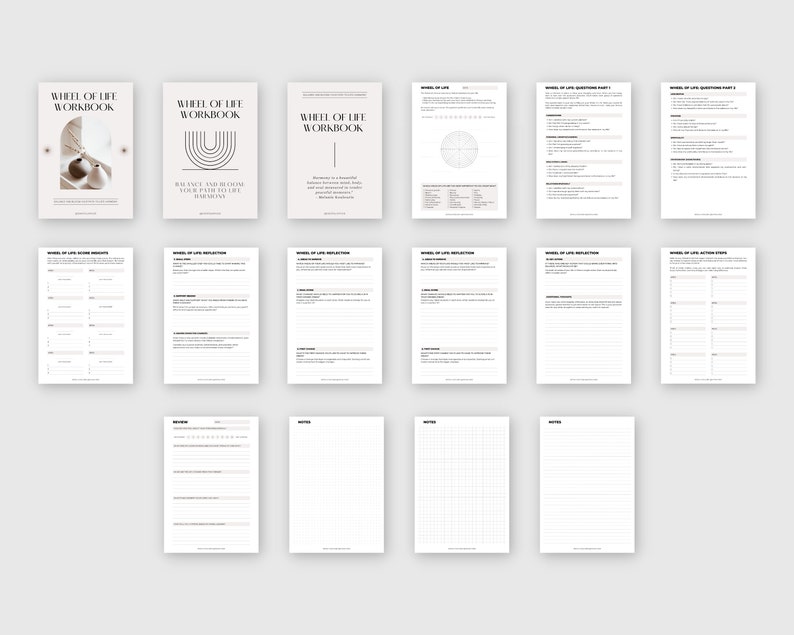 Wheel of Life Worksheets Editable Canva Template | Life Balance Wheel ...