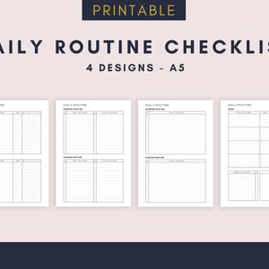 Morning & Evening Routine Checklist Printable A5 | Daily Habit Tracker