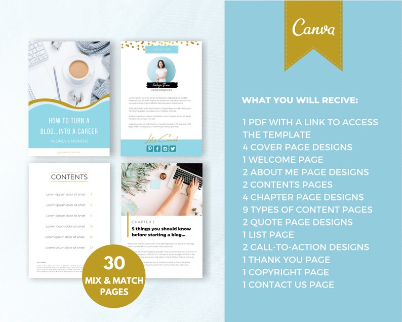 Ebook Canva Template Fully Editable and Customizable Size A4 | Etsy