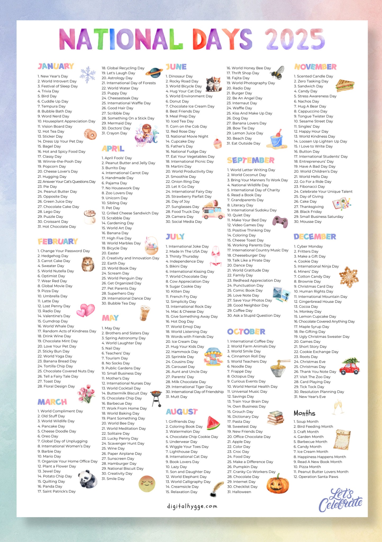 National days calendar printable 2025 national holidays calendar