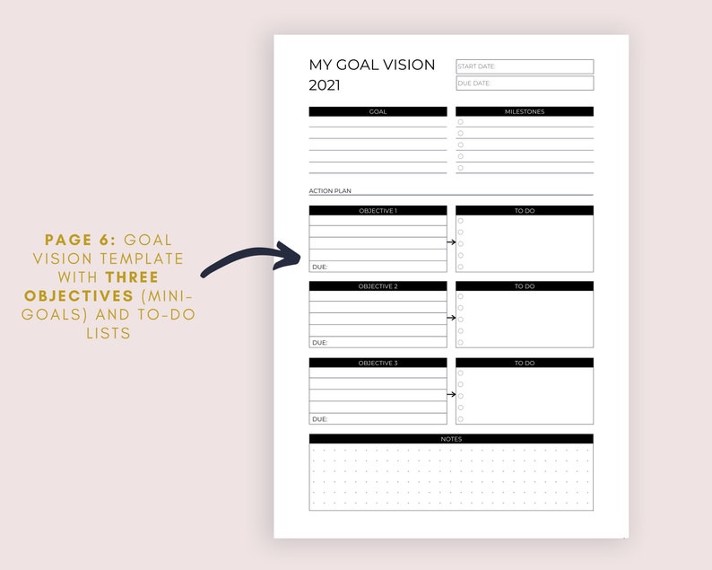 Life Goal Planner Editable Canva Template, Wheel of Life, Life Balance Wheel, A4 & US Letter image 5