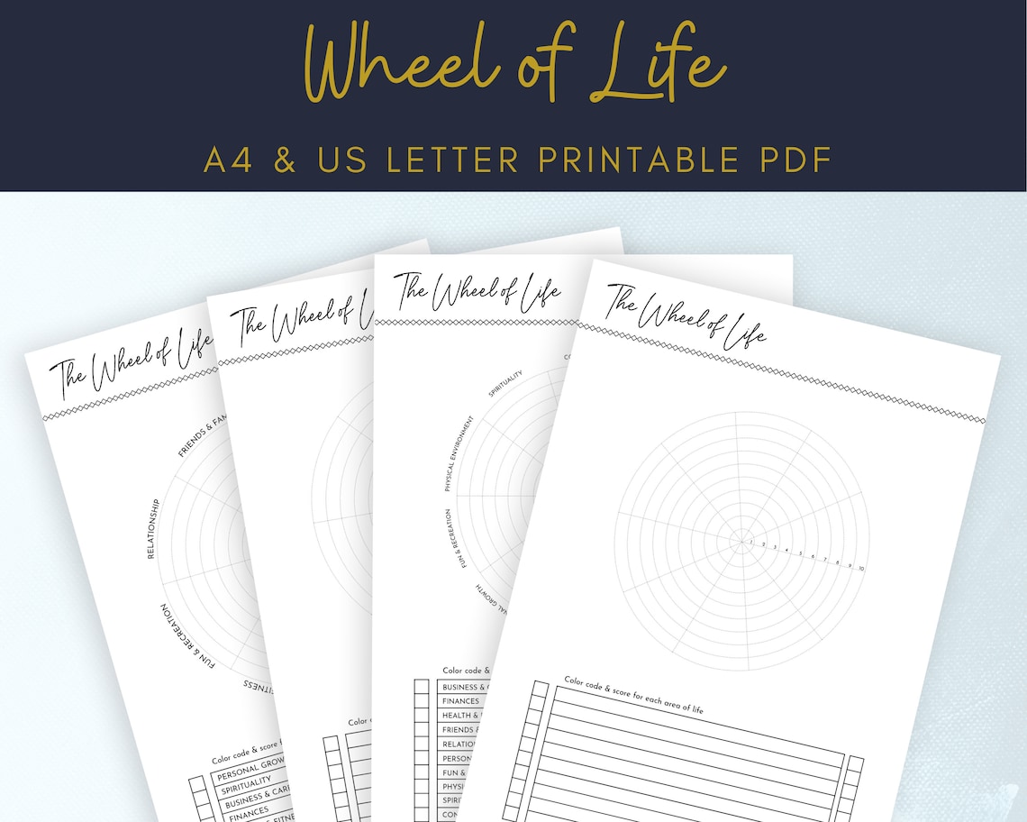 Printable Life Balance Wheel Wheel of Life Life Circle A4 &amp; | Etsy