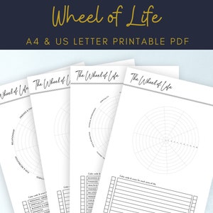 Printable Life Balance Wheel, Wheel of Life, Life Circle, A4 & A5 ...