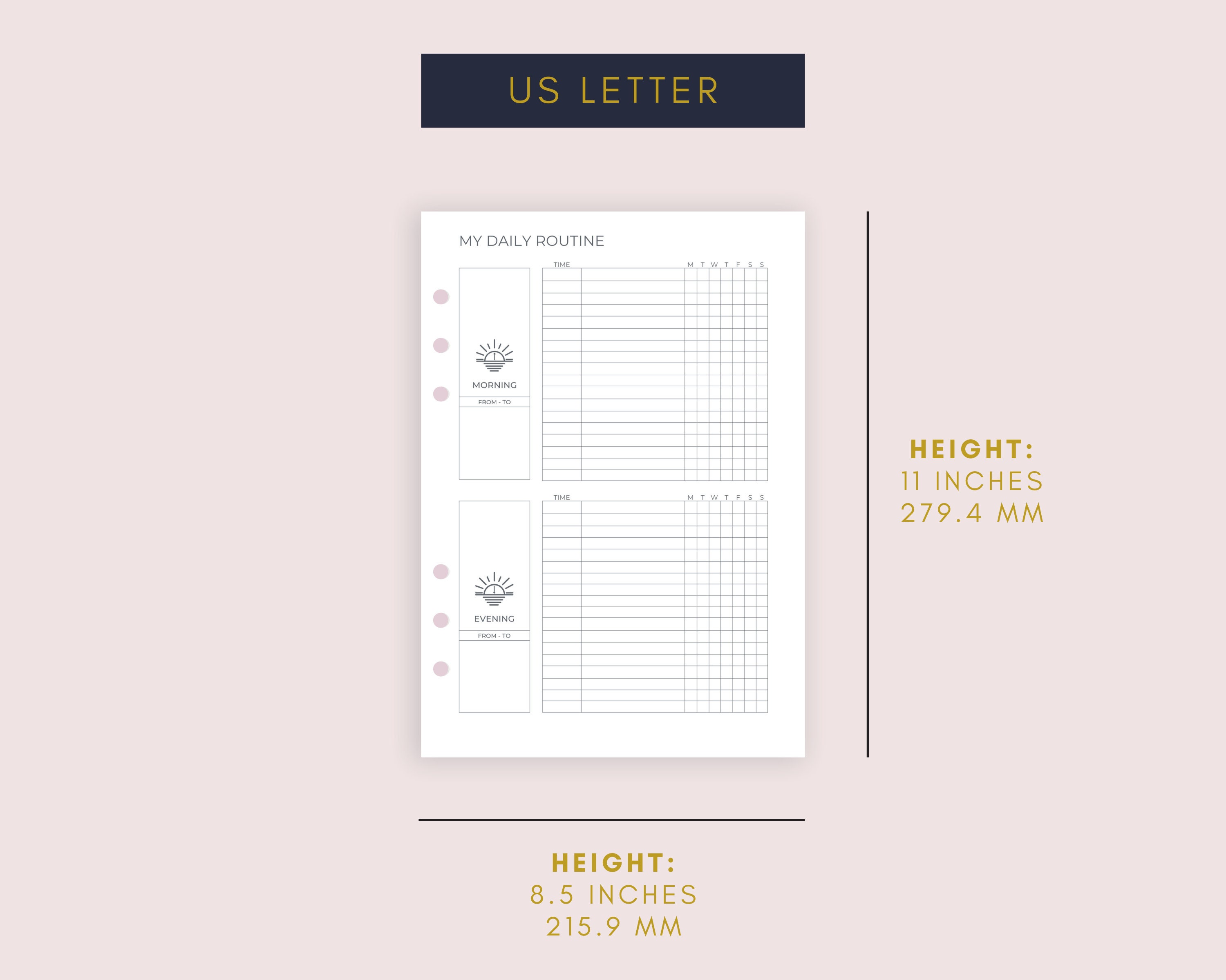 My Daily Routine Checklist Fillable PDF - Etsy
