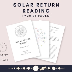 Solar Return Report, Birthday Report, Solar Revolution, Astrology Reading, One Year Astrology Forecast