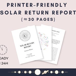 Informe de Retorno Solar, Informe de Cumpleaños, Revolución Solar, Lectura Astrológica, Pronóstico Astrológico para un Año
