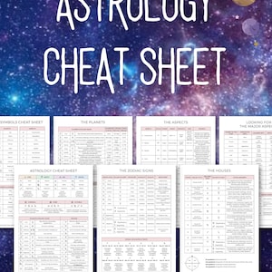 This Printable 7-Page Astrology Cheat Sheet is a great tool for anyone who wants to learn astrology. There is all important information you need to know for understanding astrology basics and learning to read birth charts. Sizes: A4 & Letter (8.5x11)