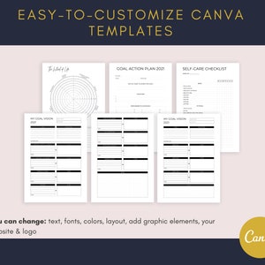 Life Goal Planner Editable Canva Template, Wheel of Life, Life Balance Wheel, A4 & US Letter image 2