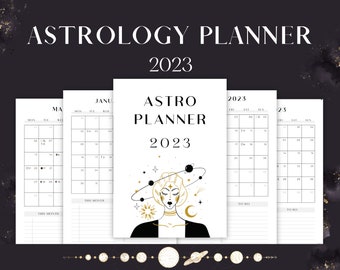 Astrology Planner 2023 Printable PDF | Moon Phases Calendar | Retrograde Planets | Planet Ingresses