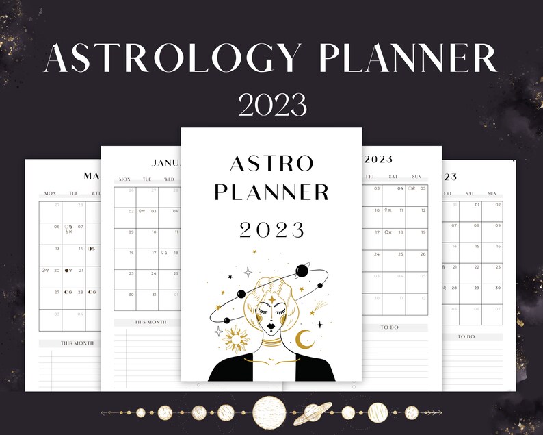 Astrology Planner 2023 Printable PDF Moon Phases Calendar - Etsy UK