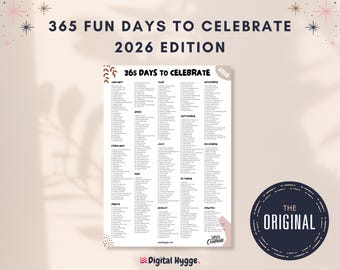 365 dni do świętowania w 2026 roku | Kalendarz świąt narodowych | Plik PDF do druku