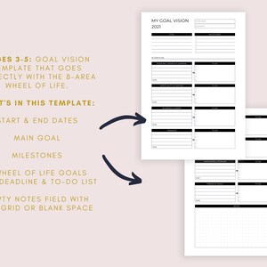 Life Goal Planner Editable Canva Template, Wheel of Life, Life Balance Wheel, A4 & US Letter image 4