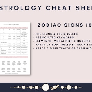 Astrology Zodiac Signs Cheat Sheet
