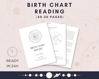 Personalized Astrology Birth Chart Report, Natal Chart Reading (30+ Pages, PDF)