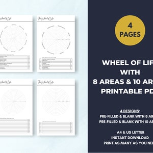 Printable Life Balance Wheel, Wheel of Life, Life Circle, A4 &amp; A5 - Etsy