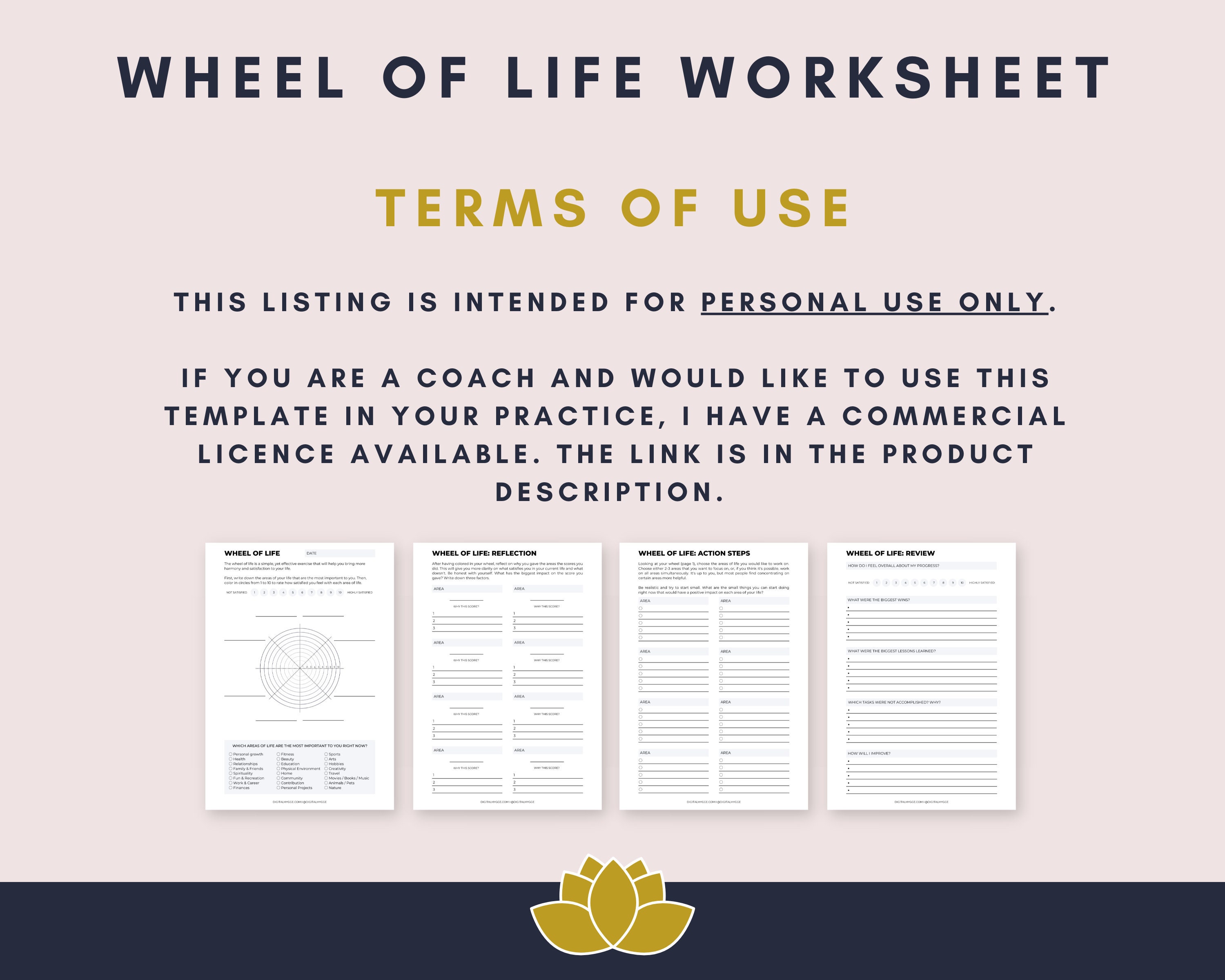 Wheel of Life Worksheets Life Balance Wheel A4 A5 & US - Etsy