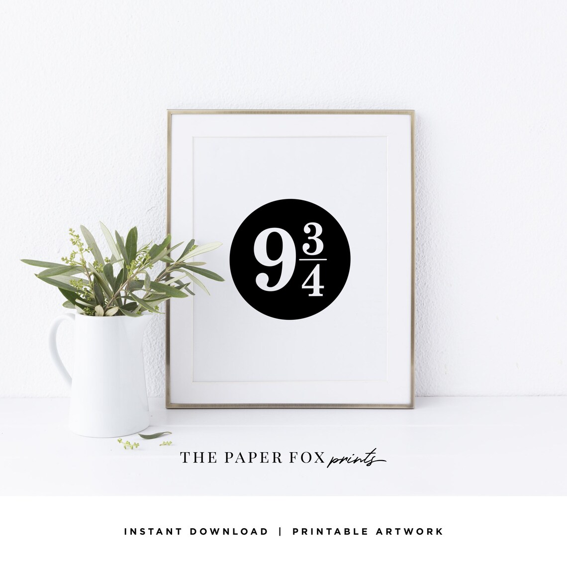 Platform 9 3/4 Art Print Printable Black &amp; White Harry Potter | Etsy