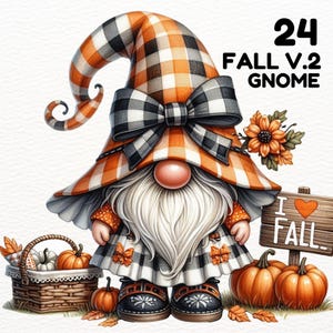 Fall Gnome PNG Sublimation Design, Pumpkin Gnome PNG, Autumn Gnome Clipart, Watercolor Gnome Fall PNG Download, Gnome Watercolor, Fall Gnome