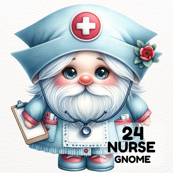 Nurse Doctor Gnomes Clipart, Doctor Gnomes Clipart, Nurse Gnomes Clipart, Medical Gnomes clipart, Medical clipart, Nurse Life Clipart