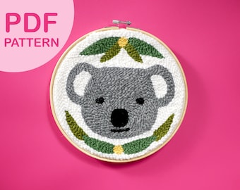Digital Punch Needle Pattern - Cute Koala - PDF FILE ONLY