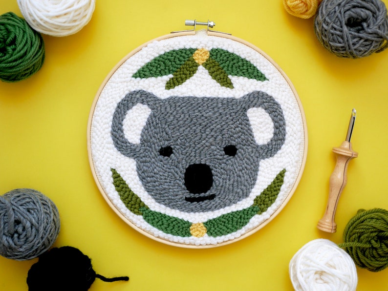 Cute Koala Punch Needle Kit Etsy