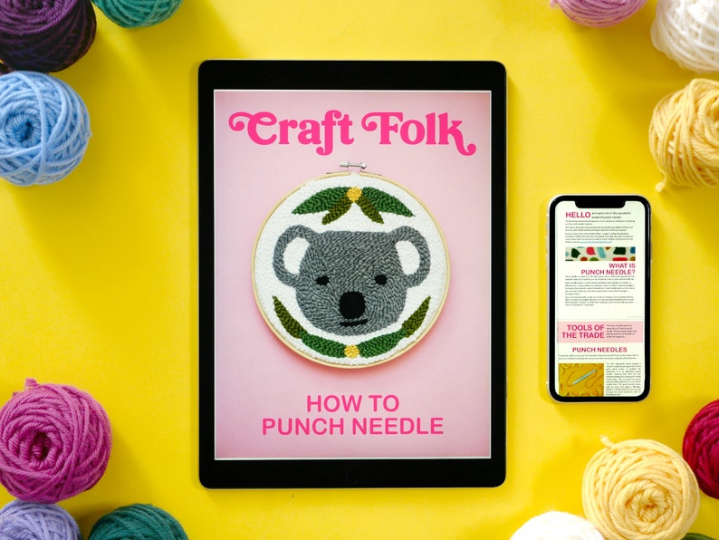 Cute Koala Punch Needle Kit Etsy