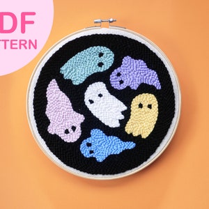 Digital Punch Needle Pattern - Ghost Party - PDF FILE ONLY