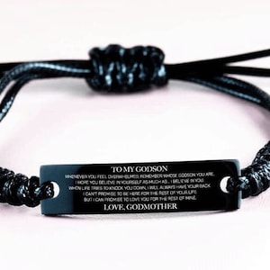 Godson Birthday Gifts from Godmother, Godson Bracelet from Godmom Personalized To My Godson Bracelet Custom Gift Godson Gift from Godmother