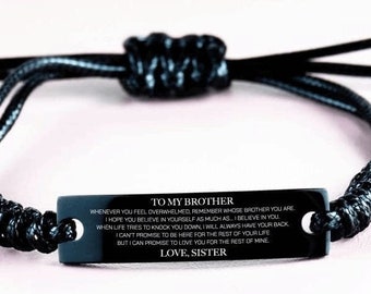To My Brother Christmas Gifts from Sister, Brother Bracelet from Sister Personalized Brother Bracelet Custom Gift Brother Gifts from Sister