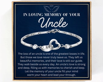 Memorial Gifts for Loss of Uncle Gift, Sympathy Gift for Loss of Uncle Bracelet with Card Miscarriage Gifts for Uncle Remembrance Sympathy