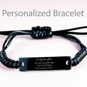 My Daughter Forever Bracelet, To My Daughter on Her Wedding Day, Personalized Daughter Gifts Quote ,Gift for Daughter Bracelet Custom Name
