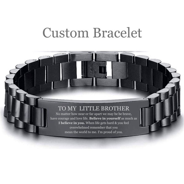 To My Little Brother Bracelet, Brother Christmas gift from Sister to Brother Birthday Believe in yourself as much as I believe in you