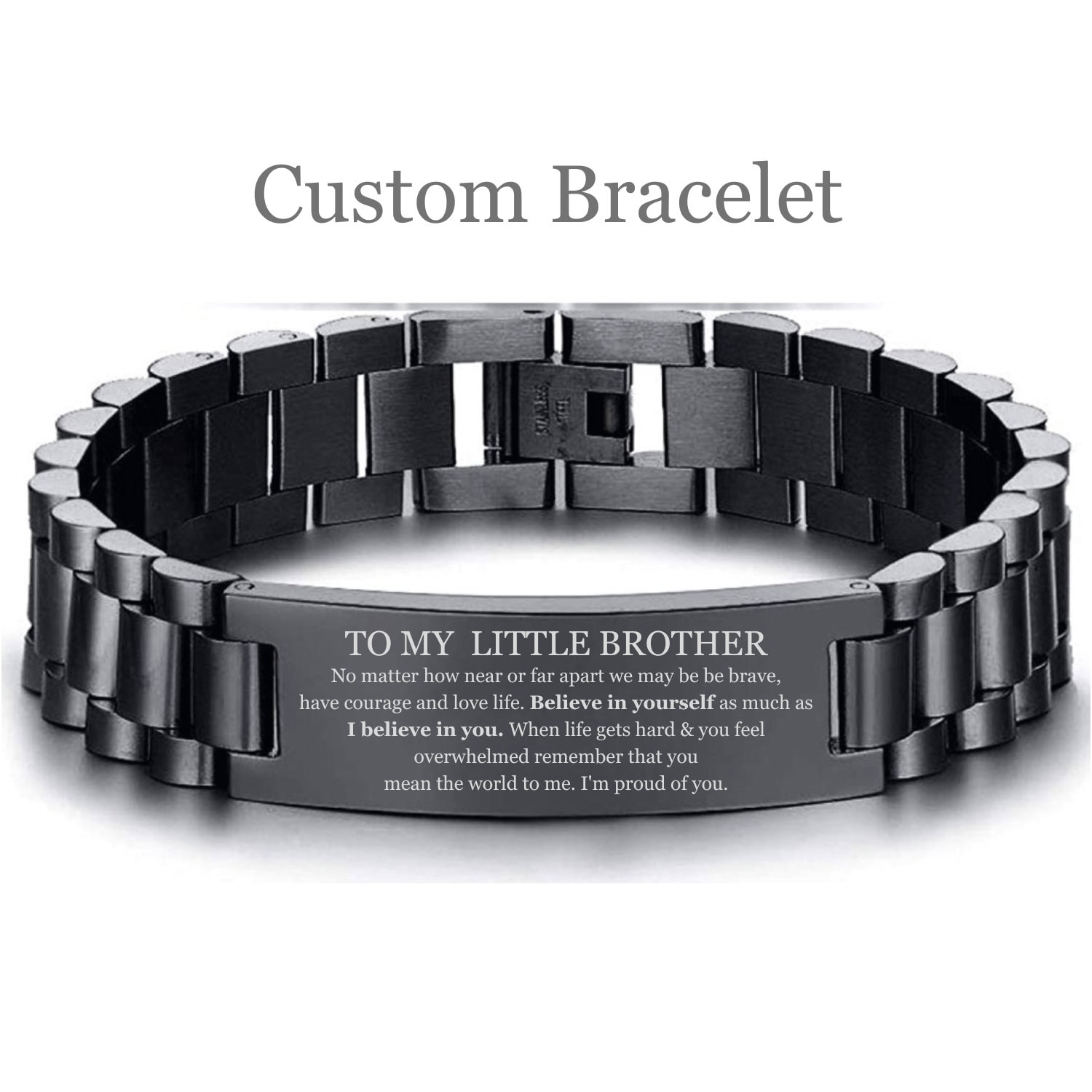 To My Little Brother Bracelet, Brother graduation gift from Sister to Brother Birthday Believe in yourself as much as I believe in you