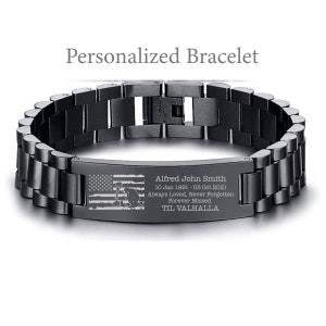 Paracord Memorial Bracelets Personalized Veterans Army Soldier Camo Military Bracelet with With American Flag, Military Memorial Bracelet