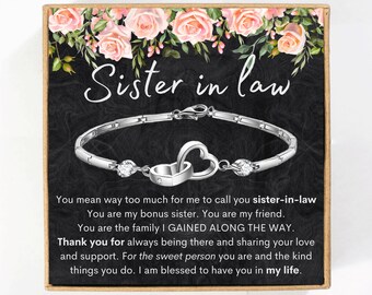 To My Sister in Law Christmas Gifts, Thank You Sister in Law Gifts for Women, Birthday Gift For Wonderful Sister in Law Bracelet Jewelry