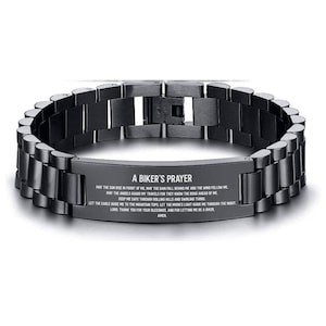 Biker Prayer Bracelet gift Custom Bikers Prayer Christian Bracelet gift for motorcycle rider gift Engraved Laser Personalized Gift Bible
