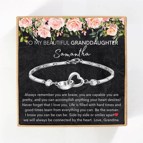 To My Granddaughter Bracelet from Grandma, Granddaughter Christmas Gifts, To My Beautiful Granddaughter Birthday Gifts Personalized Gifts