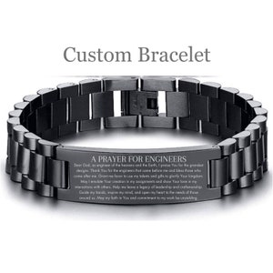Engineer Prayer Gift, Engineers Christmas Gift, Engineers Student Personalized Bracelet Gifts Thank you Civil Engineer Mechanical Electrical