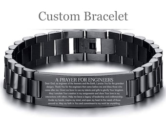 Engineer Prayer Gift, Engineers Christmas Gift, Engineers Student Personalized Bracelet Gifts Thank you Civil Engineer Mechanical Electrical