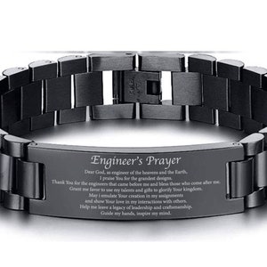 Engineer’s Prayer gift for engineers Christian Gifts Religious Gifts Electrical engineer gift Bracelet Engraved gift Engineer Prayer Gift