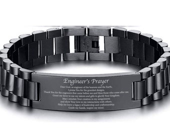 Engineer’s Prayer gift for engineers Christian Gifts Religious Gifts Electrical engineer gift Bracelet Engraved gift Engineer Prayer Gift