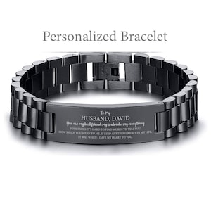 Husband Bracelet gift from Wife, Promise Bracelet for Husband Personalized Gifts for Husband Anniversary Birthday Gift for Husband Christmas
