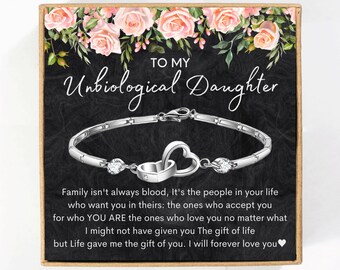 Unbiological Daughter Bracelet Christmas Gift, To My Unbiological Daughter Gifts, Unbiological Daughter Birthday Gifts Personalized Gifts