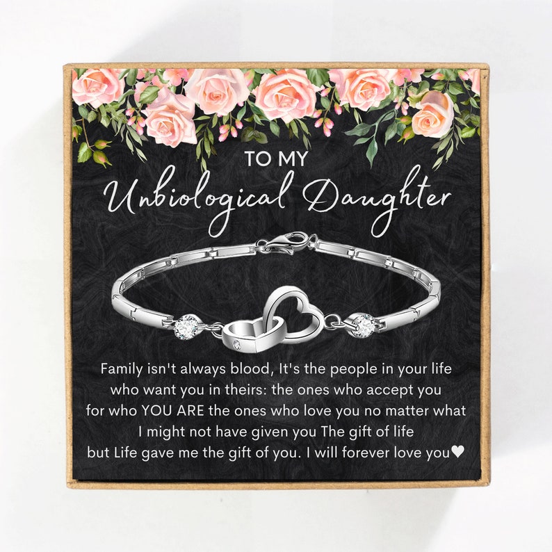 Unbiological Daughter Bracelet Christmas Gift, To My Unbiological Daughter Gifts, Unbiological Daughter Birthday Gifts Personalized Gifts image 1