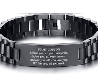 Gifts for Godson Gift Bracelet Godson Graduation Gift, Gifts for Godson from Godmother, Godson Gift from Godmother,Personalized Godson Gift